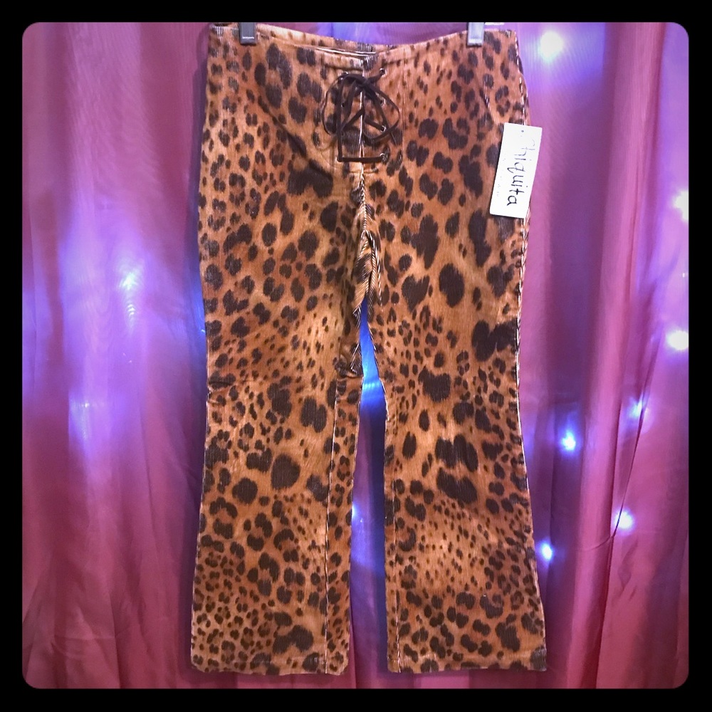 Chiquita girls leopard print corduroy pants